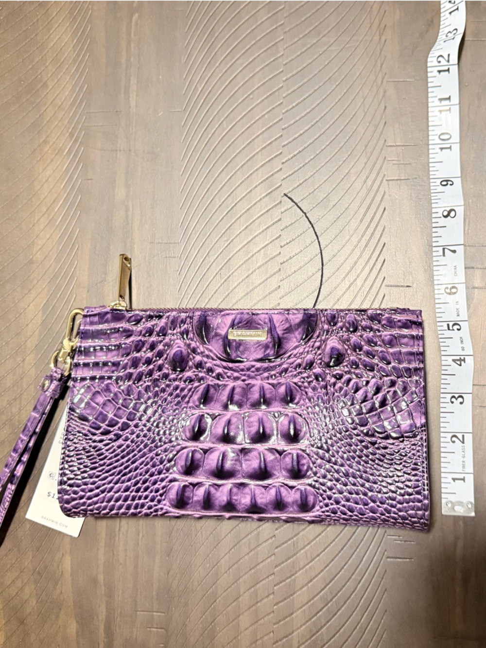 NWT - Brahmin Daisy Wristlet in Heroic Purple w/dustbag & registration card - Picture 8 of 12